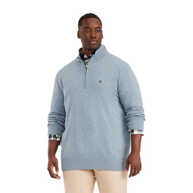 Big & Tall Tommy Combed-Cotton Quarter-Zip Sweater Hilfiger Classic-Fit