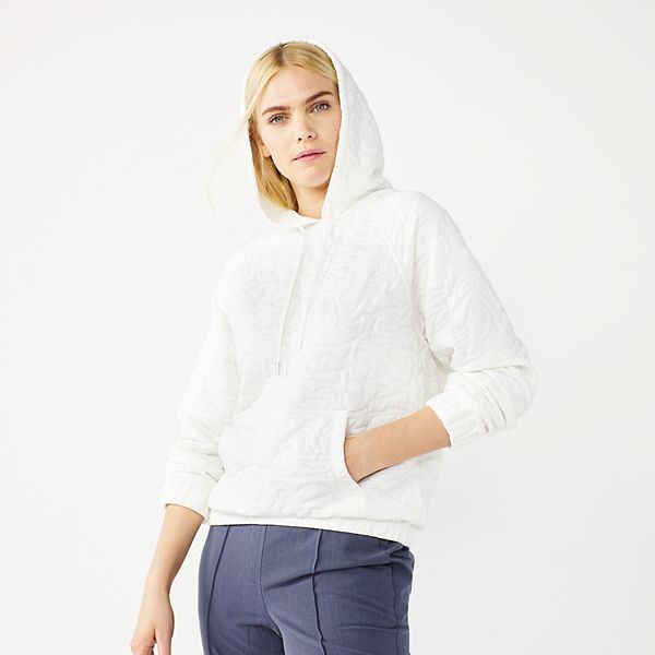 Women's Nine West Long Sleeve Quilted Hoodie