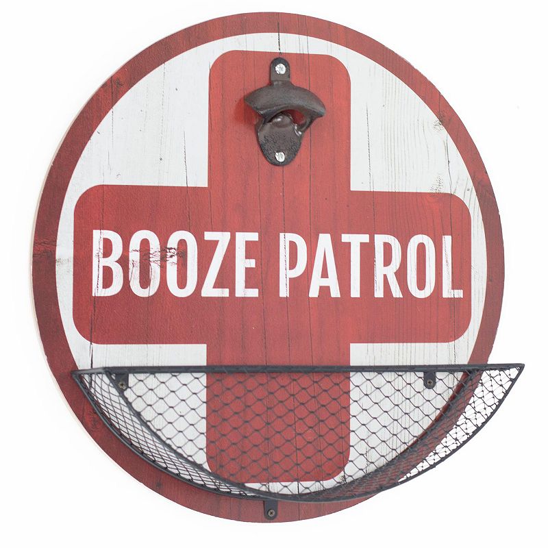 American Art Décor Booze Patrol Bottle Opener Wall Decor, Multicolor