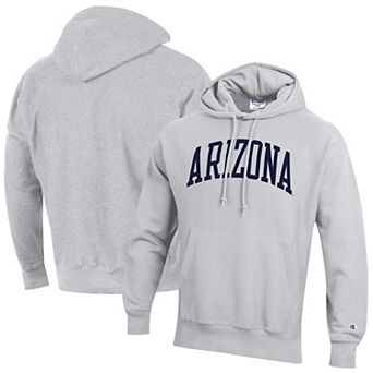 Men's Champion Heathered Gray Arizona Wildcats Team Arch Reverse Weave Pullover Hoodie