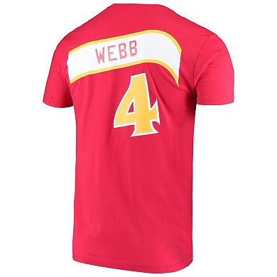 Men's Mitchell & Ness Spud Webb Red Atlanta Hawks Hardwood Classics Name & Number T-Shirt