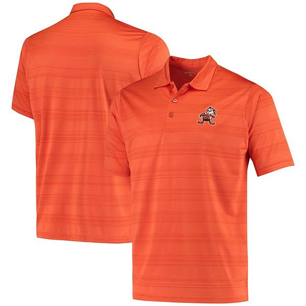 Men's Antigua Orange Cleveland Browns Throwback Compass Polo