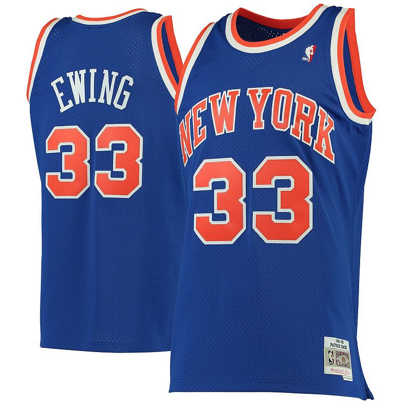 Mens Mitchell & Ness Patrick Ewing Blue New York Knicks 1991-92 Hardwood C