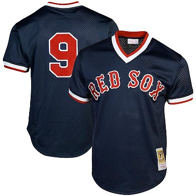 Men's Mitchell & Ness Ted Williams Navy Boston Red Sox Cooperstown Collection Big & Tall Mesh Batting Practice Jersey