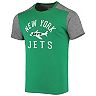 Men's Majestic Threads Kelly Green/Heathered Gray New York Jets Gridiron Classics Field Goal Slub T-Shirt