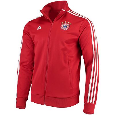 Men s adidas Red White Bayern Munich Full Zip Track Jacket