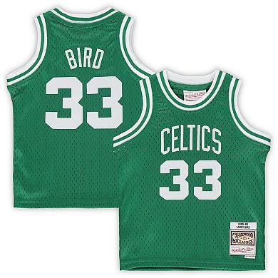Infant Mitchell & Ness Larry Bird Kelly Green Boston Celtics 1985/86 Hardwood Classics Retired Player Jersey