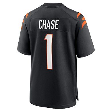 Men's Nike Ja'Marr Chase Black Cincinnati Bengals 2021 NFL Draft First Round Pick Game Jersey