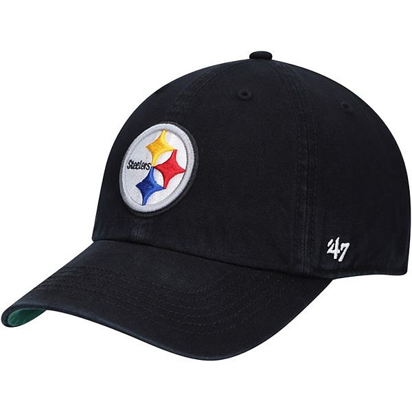 Men's '47 Black Pittsburgh Steelers Franchise Logo Fitted Hat