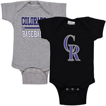 Newborn & Infant Soft as a Grape Black/Gray Colorado Rockies 2 pc Body Suit