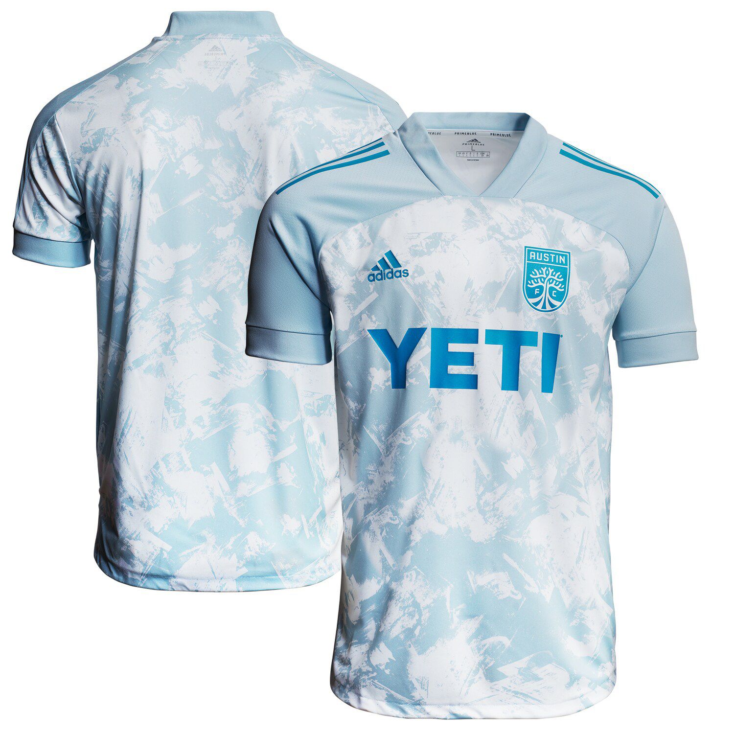 light blue adidas soccer jersey