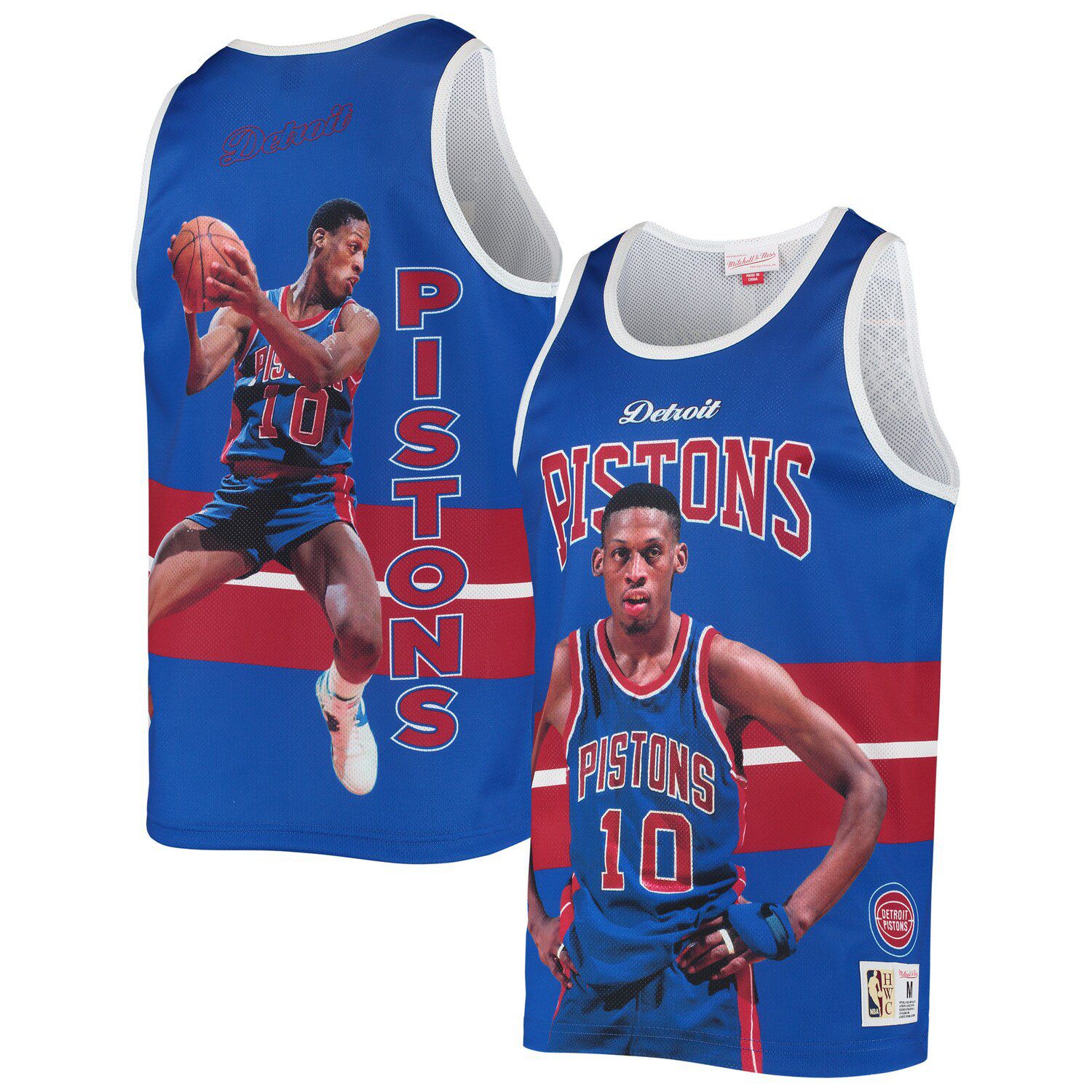 Men's Mitchell & Ness Dennis Rodman Red Chicago Bulls 1995-96 Hardwood Classics Player Burst Tank Top Size: Medium