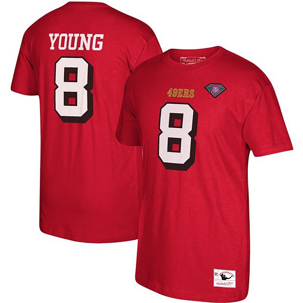 Men's Mitchell & Ness Steve Young Scarlet San Francisco 49ers Name