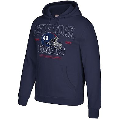 Men's Mitchell & Ness Navy New York Giants Classic Helmet Pullover Hoodie