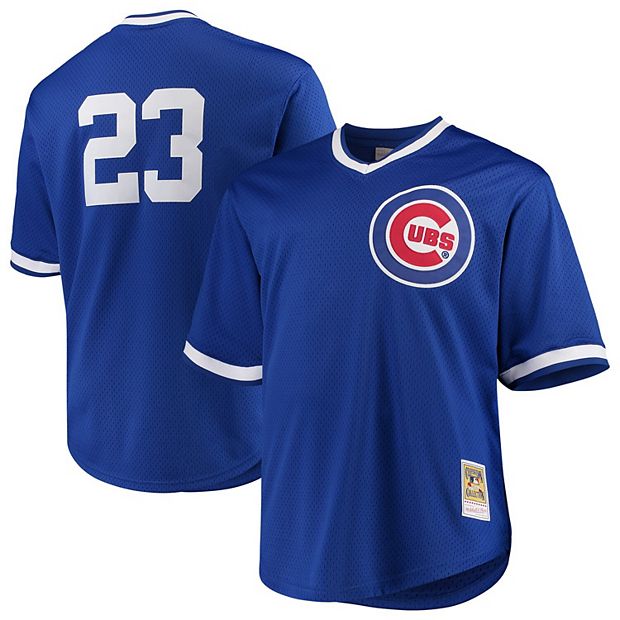 Men's Mitchell & Ness Ryne Sandberg Royal Chicago Cubs Cooperstown  Collection Big & Tall Mesh Batting