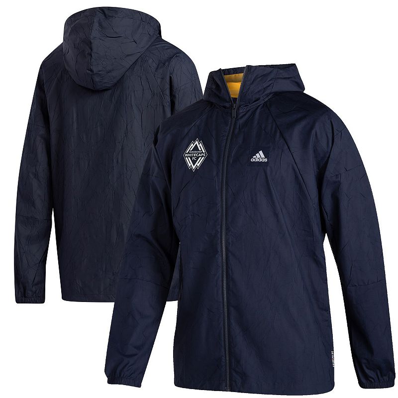 Mens adidas Navy Vancouver Whitecaps FC Primeblue Full-Zip Jacket, Size: S