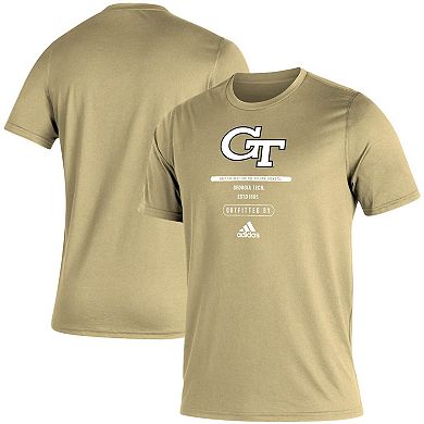 Men's adidas Gold Georgia Tech Yellow Jackets Sideline Locker Tag Creator AEROREADY T-Shirt