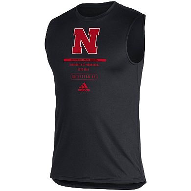 Men's adidas Black Nebraska Huskers Sideline Locker Tag AEROREADY ...