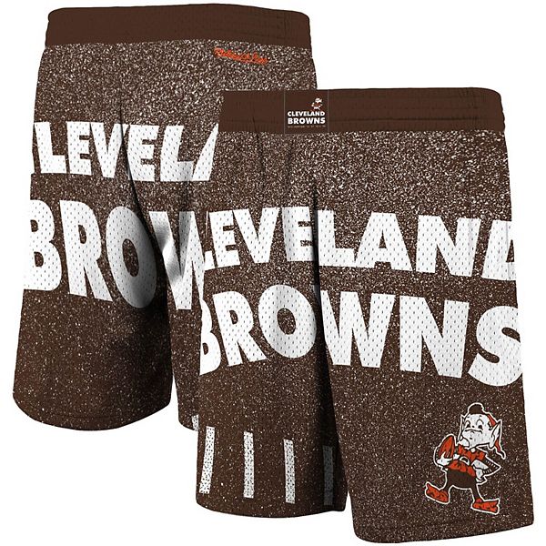 Men's Mitchell & Ness Brown Cleveland Browns Jumbotron 3.0 Shorts Size: Medium