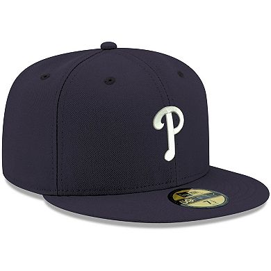 Men's New Era Navy Philadelphia Phillies Logo White 59FIFTY Fitted Hat