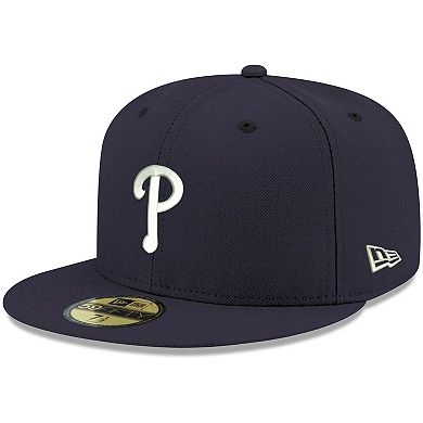 Men's New Era Navy Philadelphia Phillies Logo White 59FIFTY Fitted Hat