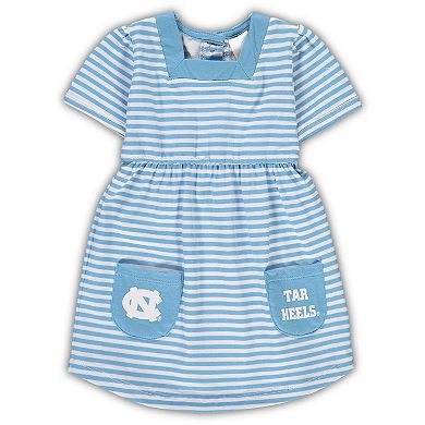 Girl's Toddler Carolina Blue North Carolina Tar Heels Striped Dress with Pockets