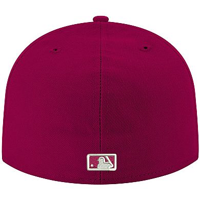 Men's New Era Cardinal Atlanta Braves White Logo 59FIFTY Fitted Hat