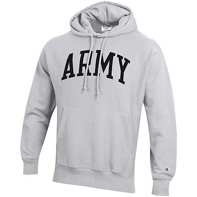 Men's Champion Heathered Gray Army Black Knights Team Arch Reverse Weave Pullover Hoodie