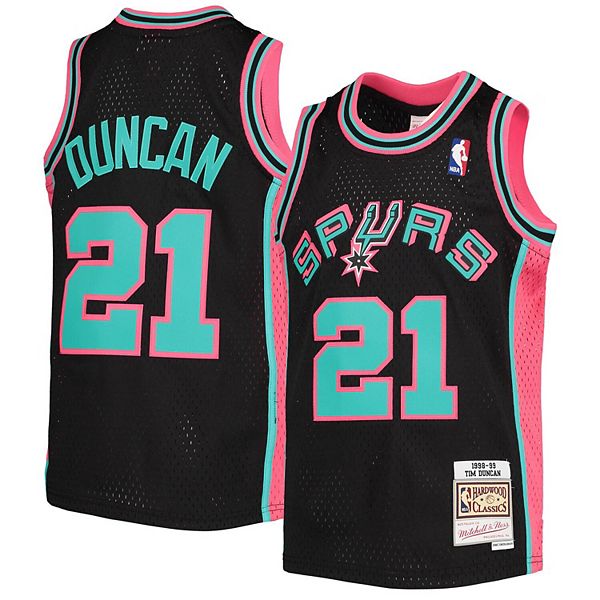 Youth Mitchell & Ness Tim Duncan Black San Antonio Spurs 199899