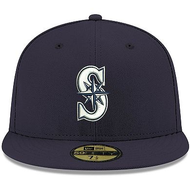 Men's New Era Navy Seattle Mariners White Logo 59FIFTY Fitted Hat