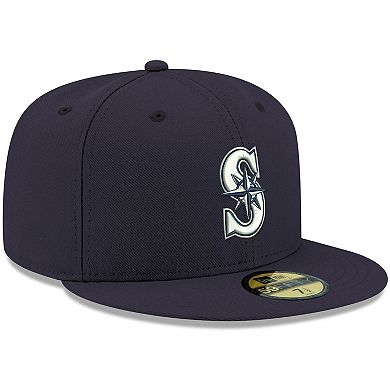Men's New Era Navy Seattle Mariners White Logo 59FIFTY Fitted Hat
