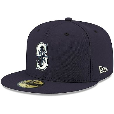 Men's New Era Navy Seattle Mariners White Logo 59FIFTY Fitted Hat