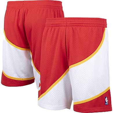 Men's Mitchell & Ness Red Atlanta Hawks Hardwood Classics Swingman Shorts