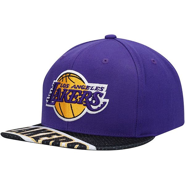 Men's Mitchell & Ness Purple/Black Los Angeles Lakers Slash Century ...