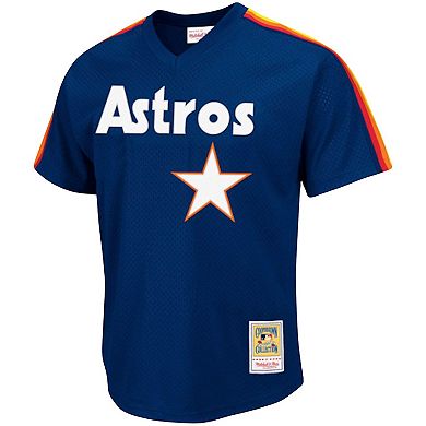 Men's Mitchell & Ness Nolan Ryan Navy Houston Astros Cooperstown Collection Big & Tall Mesh Batting Practice Jersey