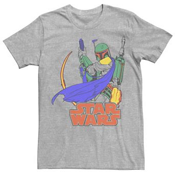 Men's Star Wars Boba Fett Pop Color Jet Pack Star Wars Logo Tee