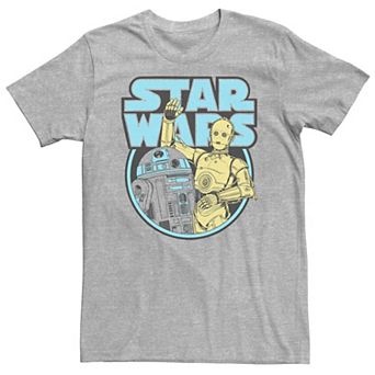 Men's Star Wars C-3PO & R2-D2 Color Pop Star Wars Logo Tee