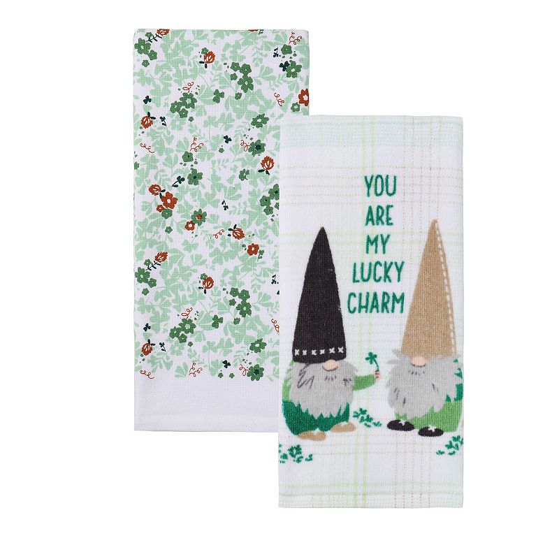Celebrate Together St. Patricks Day Gnome Kitchen Towel 2-pk., Med Green