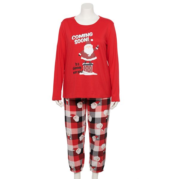 Plus Size Jammies For Your Families® Santa Coming Soon Pajama Set