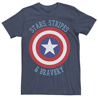 Men's Marvel Falcon And The Winter Soldier Stars, Stripes & Bravery Shield Tee