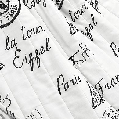 Lush Decor Paris Bonjour Reversible Throw Blanket