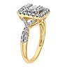 Love Always 10k Gold 3/8 Carat T.W. Diamond Emerald-Shape Halo Engagement Ring