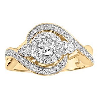 Love Always 10k Gold 5/8 Carat T.W. Diamond Swirl Engagement Ring