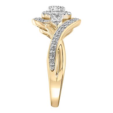 Love Always 10k Gold 5/8 Carat T.W. Diamond Swirl Engagement Ring