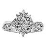 Love Always 10k White Gold 1/4 Carat T.W. Diamond Marquise-Shape Double Halo Engagement Ring