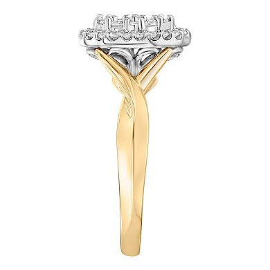 Love Always 10k Gold 1/2 Carat T.W. Diamond Oval Cluster Engagement Ring