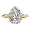 Love Always 10k Gold 1/2 Carat T.W. Diamond Pear-Shape Double Halo Engagement Ring