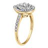 Love Always 10k Gold 1/2 Carat T.W. Diamond Pear-Shape Double Halo Engagement Ring