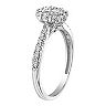 Love Always 10k White Gold 1/2 Carat T.W. Diamond Oval Cluster Engagement Ring