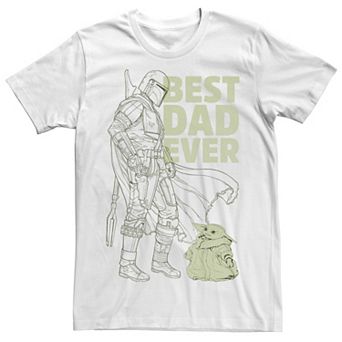 Men's Star Wars The Mandalorian Best Dad Ever Line Art Portrait Tee